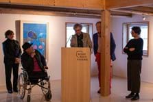 Eröffnung der Ausstellung mit (v.li.n.re:) Jorge Alfonso, Cédric Rouze, Reinhard Gillitzer und Uta Römer © Foto: C. Soula & C. Rouze
